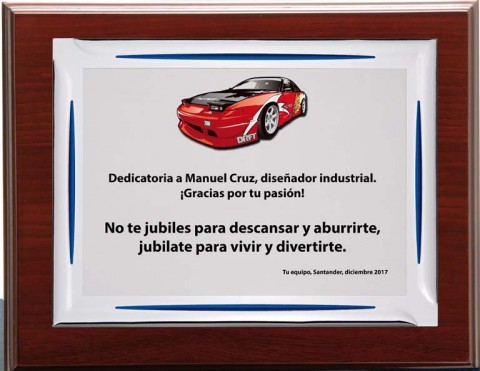 (140) placa de homenaje madera economica
