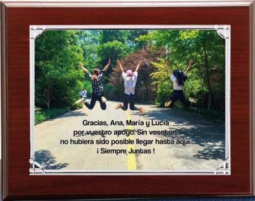(141) PLACA DE HOMENAJE MADERA PREMIUM