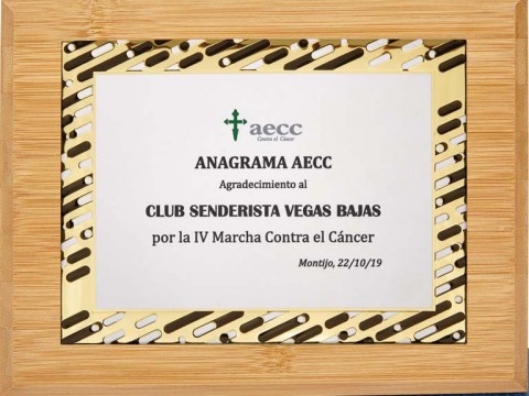 (142) placa de homenaje madera bambu