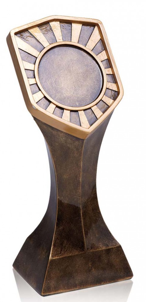 (257)  trofeo resina con aplique  