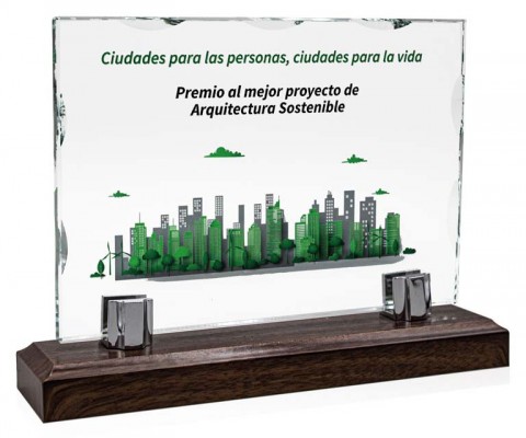 (127) placa homenaje cristal 