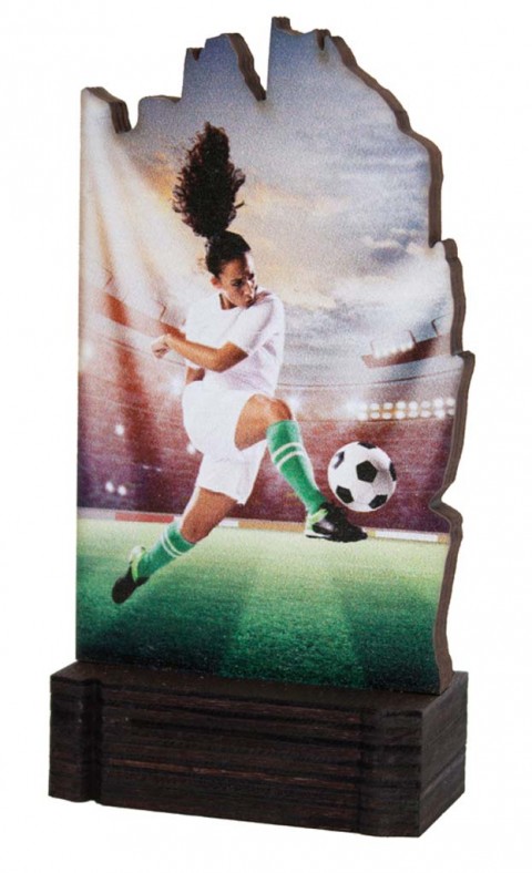 (190)  trofeo madera futbol femenino