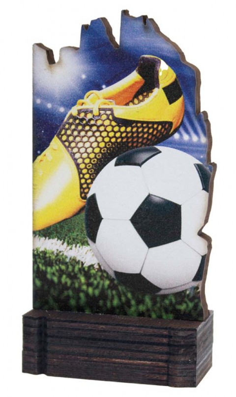 (246)  trofeo madera futbol