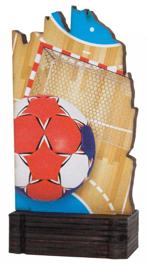 (246)  trofeo madera balonmano 