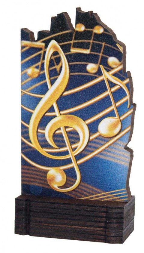 (246)  trofeo madera musica 