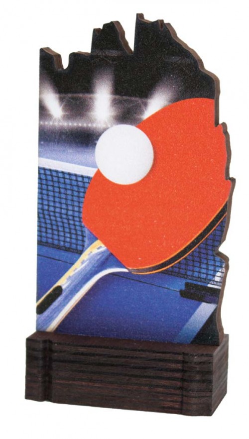 (246)  TROFEO MADERA TENIS DE MESA 