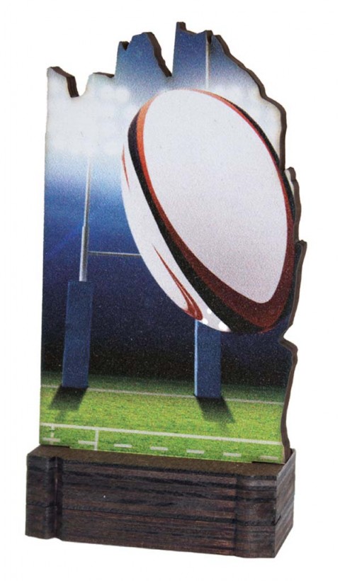 (246)  trofeo madera rugby