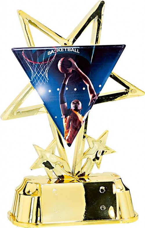 (213)  TROFEO CON APLIQUE DE CERAMICA BALONCESTO