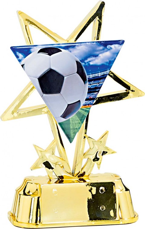 (213)  trofeo con aplique de ceramica  futbol