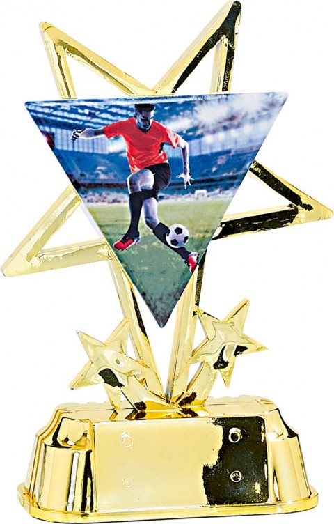 (213)  trofeo con aplique de ceramica  futbol