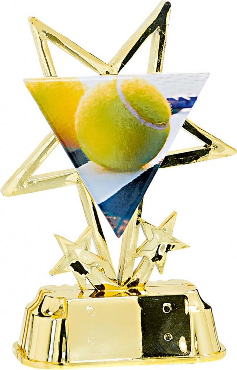 (213)  trofeo con aplique de ceramica  tenis/padel 