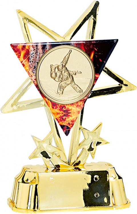 (213)  trofeo con aplique de ceramica porta discos