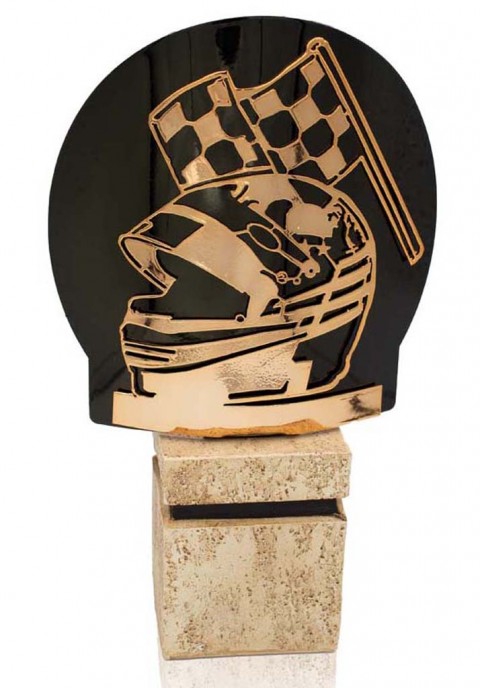 (238)  trofeo metal motor bronce 