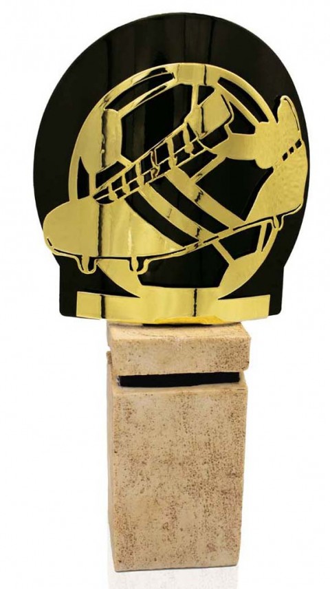 (238) 26/25 trofeo metal futbol oro 