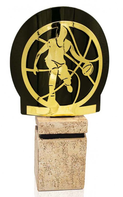(238) 26/25 trofeo metal baloncesto oro 