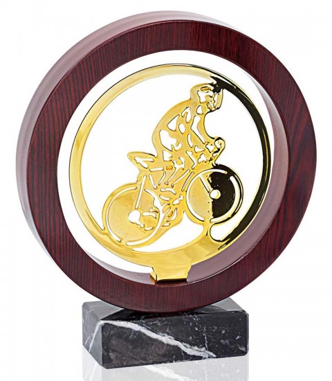 (206)  trofeo madera/metal ciclismo