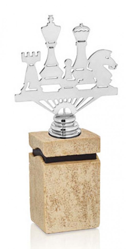 (231)  trofeo metal ajedrez 