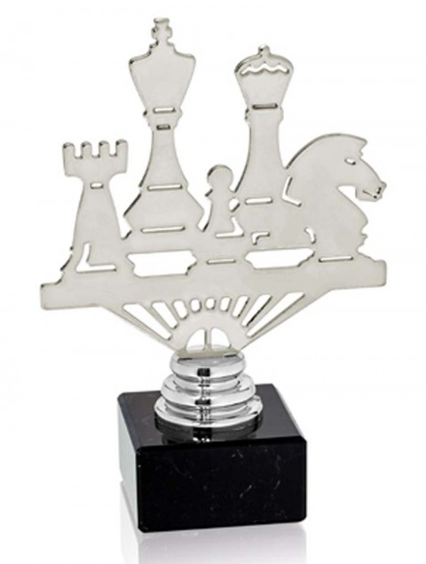(229)  trofeo metal ajedrez  metal  