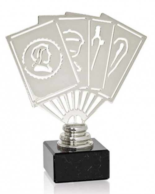 (230)  TROFEO METAL CARTAS ESPAOLA  METAL 
