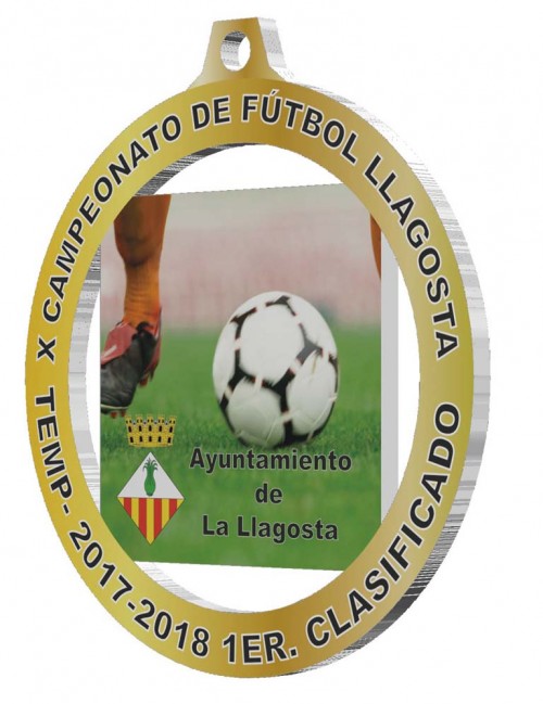 (26)  MEDALLA METAL BLANCA PERSONALIZABLE
