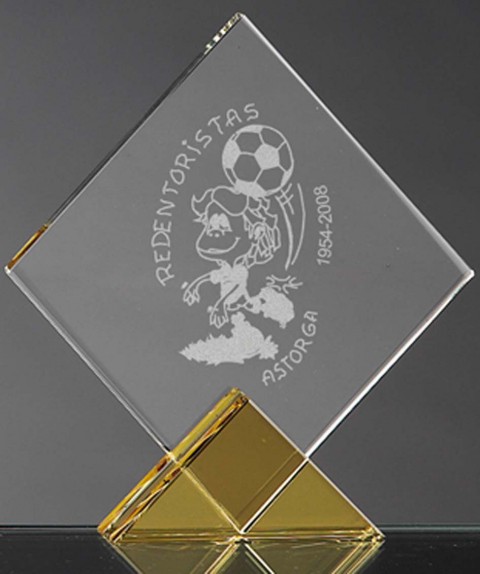 trofeo cristal optico rombo 