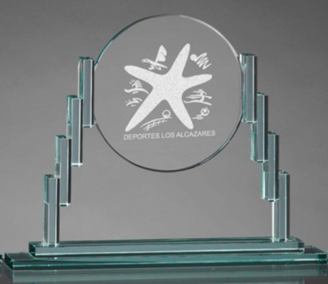 trofeo cristal grabable