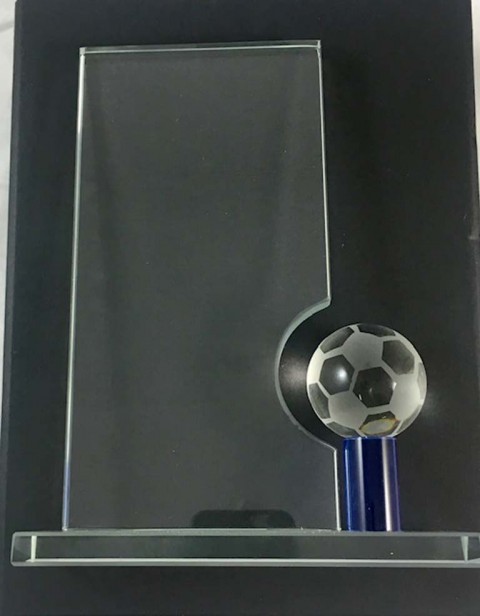 trofeo cristal optico futbol